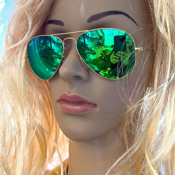 COPY - Flash Sale!🎉🎉COPY - Ray-Ban Aviators Green Flash Mirrored Sunglasses - Picture 3 of 8